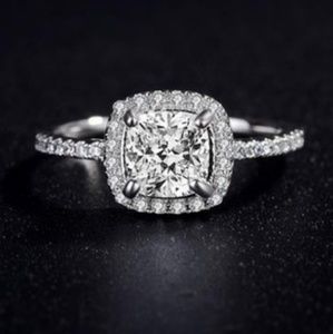 ♡S925 Sterling Silver Stamped Princess Ring♡